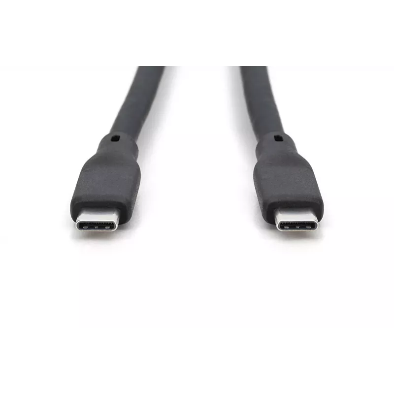DIGITUS USB silikoninis laidas USB-C – USB-C USB 3.2 Gen2 10G 4K 100W – 1m juodas