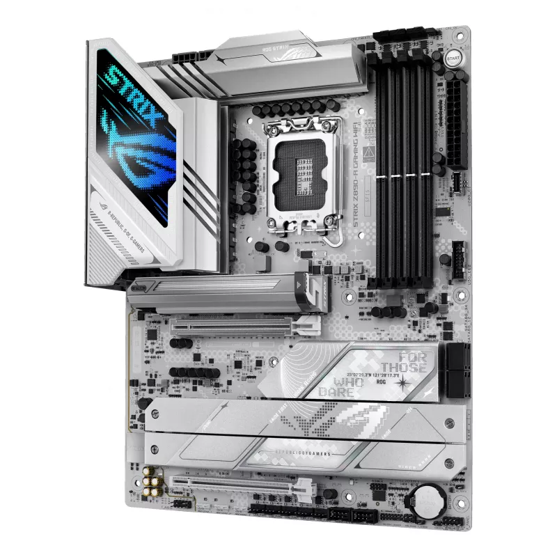 Pagrindinė plokštė ASUS ROG STRIX Z890-A GAMING WIFI, Intel Z890, LGA 1851 lizdas, ATX, DDR5 atmintis, Wi-Fi 7, baltos spalvos