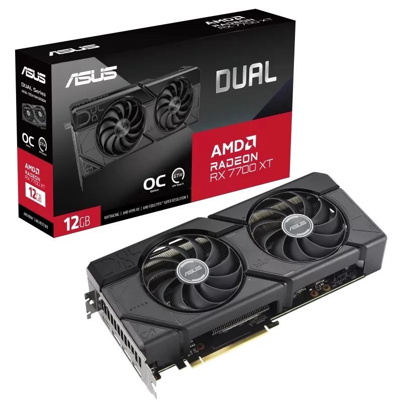 ASUS Dual RX7700XT-O12G AMD Radeon RX 7700 XT 12 GB GDDR6 vaizdo plokštė