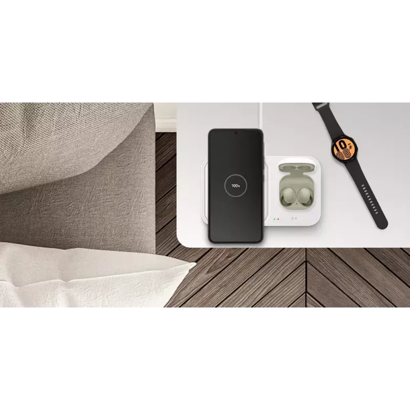 Belaidis įkroviklis Samsung EP-P5400, 15 W, pilkas, USB, skirtas ausinėms, išmaniesiems telefonams ir laikrodžiams