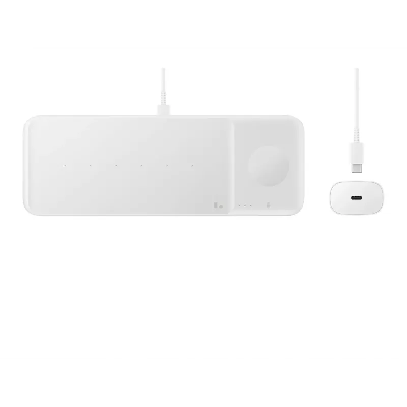 Samsung Wireless Charger Trio belaidis įkroviklis ausinėms, išmaniesiems telefonams ir laikrodžiams, baltas
