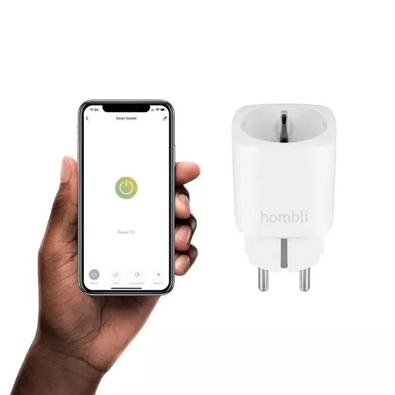 Hombli Smart Socket EU išmanusis kištukas (Wi‑Fi, 220–250 V, 50–60 Hz, 3540 W, vidaus, baltas)