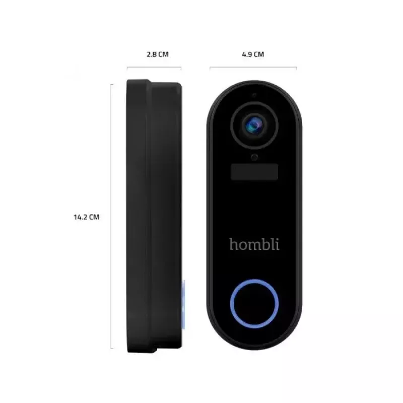 Išmanusis durų skambutis Hombli Pack juodas/baltas IP65 belaidis 1080p