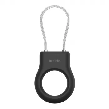 Belkin MSC009btBK juodas dėklas su pynimo vielos kabeliu AirTag, atsparus įbrėžimams