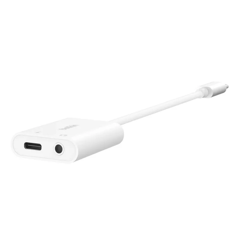 BELKIN NPA004BTWH adapteris USB-C su 3,5 mm garso išvestimi ir įkrovimu, baltas