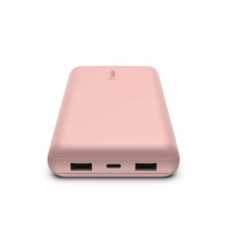 BELKIN Power Bank 20 000 mAh USB-A ir USB-C 15 W Rožinis