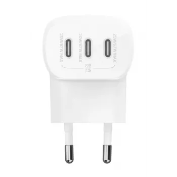 BELKIN BoostCharge 67W 3 prievadų USB-C sieninis įkroviklis su PPS, baltas