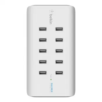 Belkin Rockstar Universal White AC – 10 prievadų USB 2.0 įkroviklis patalpoms