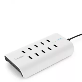 Belkin Rockstar Universal White AC – 10 prievadų USB 2.0 įkroviklis patalpoms