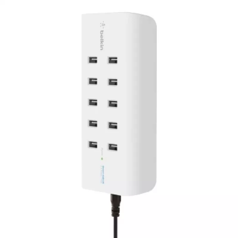 Belkin Rockstar Universal White AC – 10 prievadų USB 2.0 įkroviklis patalpoms