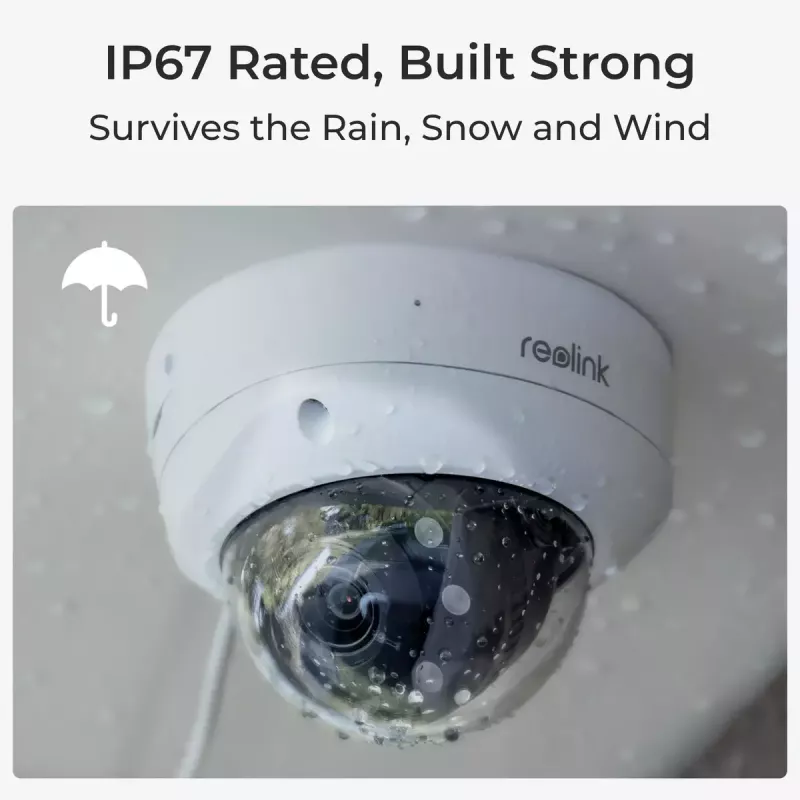 IP stebėjimo kamera Reolink P437 4K kupolinė, 8 MP 3840x2160, 5x optinis priartinimas, PoE (IEEE 802.3af), IK10, IP67, MicroSD iki 256 GB