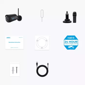 Reolink Argus B320-B 3 MP belaidė lauko IP kamera, maitinama baterija ar saulės baterija, Wi-Fi 2,4 GHz, 2304x1296, H.265, dvipusis ryšys, microSD iki 128 GB, juoda