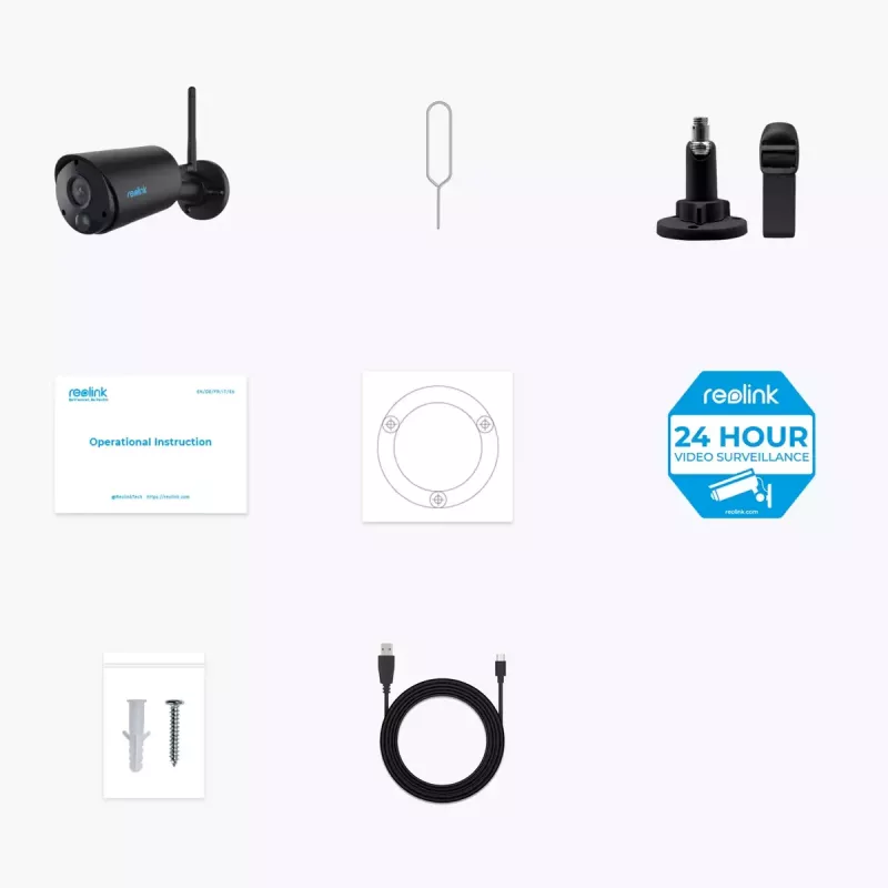 Reolink Argus B320-B 3 MP belaidė lauko IP kamera, maitinama baterija ar saulės baterija, Wi-Fi 2,4 GHz, 2304x1296, H.265, dvipusis ryšys, microSD iki 128 GB, juoda