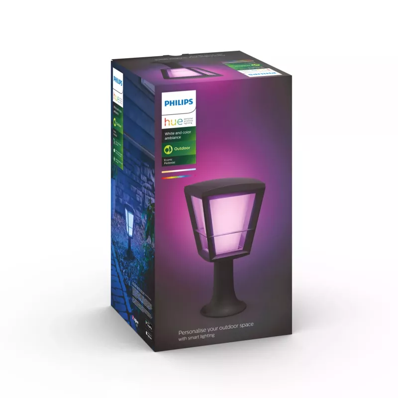 Philips Hue White and colour ambience Econic lauko pjedestalinis šviestuvas