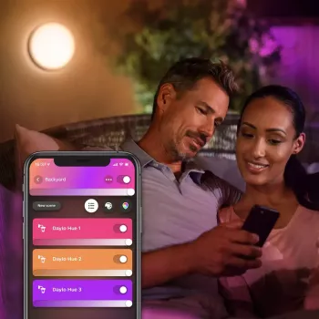 Philips Hue Daylo lauko sieninis šviestuvas, juodos spalvos, White and colour ambience
