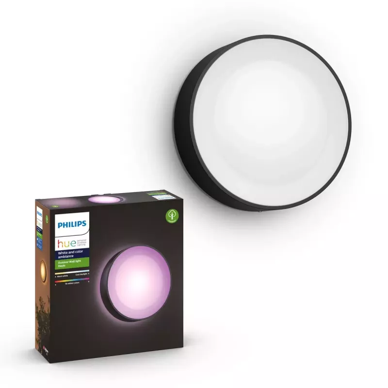 Philips Hue Daylo lauko sieninis šviestuvas, juodos spalvos, White and colour ambience
