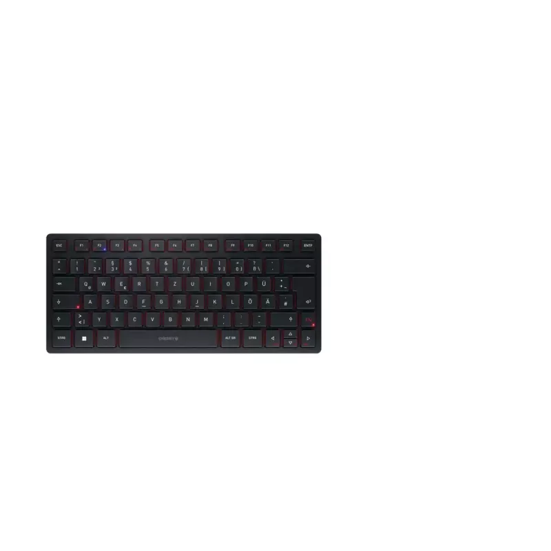 CHERRY KW 9200 MINI belaidė kompaktiška klaviatūra USB + RF + Bluetooth QWERTZ juoda
