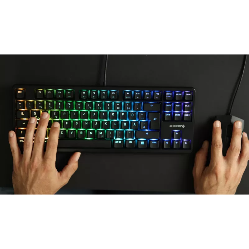 CHERRY G80-3000N RGB TKL klaviatūra, USB, QWERTZ, vokiškas išdėstymas, juoda