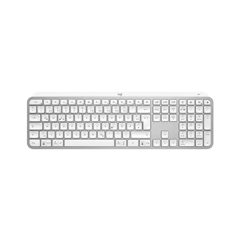 Belaidė klaviatūra Logitech MX Keys S universali RF Wireless + Bluetooth QWERTZ vokiška aliumininė balta