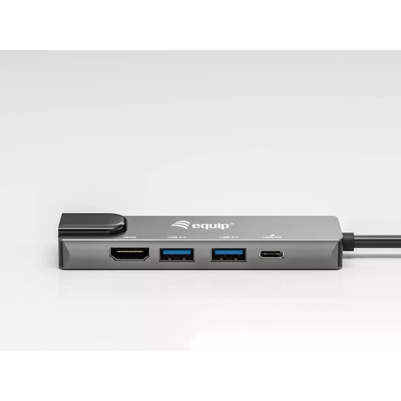 Equip USB-C 5 in1 Multifunkcinis adapteris, HDMI, Gigabit LAN, USB 3.2 GEN1, 100W USB PD
