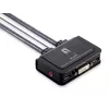 LevelOne 2 prievadų USB DVI-D Single Link KVM jungiklis su garso palaikymu