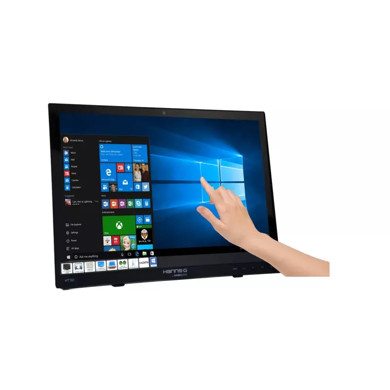 Hannspree HT161HNB monitorius 39,6 cm (15,6 col.) 1366 x 768 pikselių HD LED jutiklinis stalinis juodas
