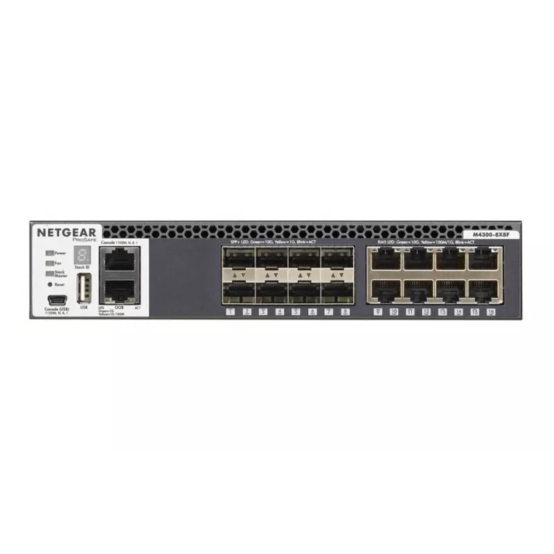 NETGEAR M4300-8X8F valdomas L3 10G Ethernet jungiklis (100/1000/10000) 1U juodas