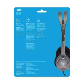 LOGITECH H110 – Stereo ausinės su mikrofonu, 3.5 mm
