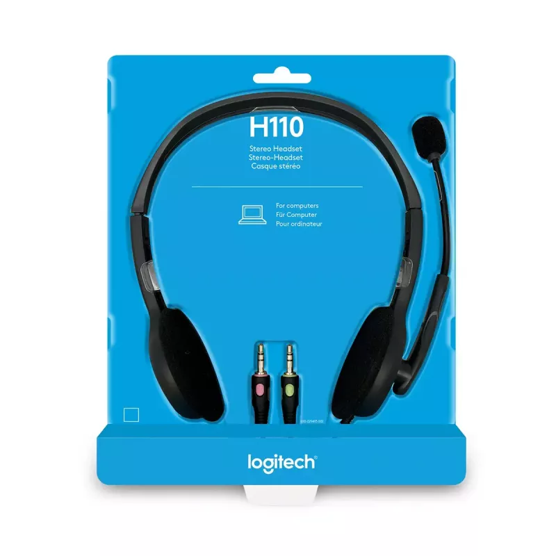 LOGITECH H110 – Stereo ausinės su mikrofonu, 3.5 mm