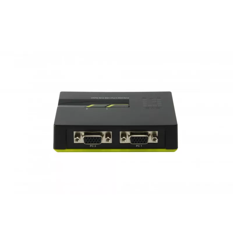 LevelOne 2 prievadų USB VGA KVM jungiklis, 2048 x 1536 pikseliai, juoda, žalia