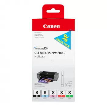 Kasetė Canon Ink 0620B027 CLI-8 Multipack BK PC PM R G