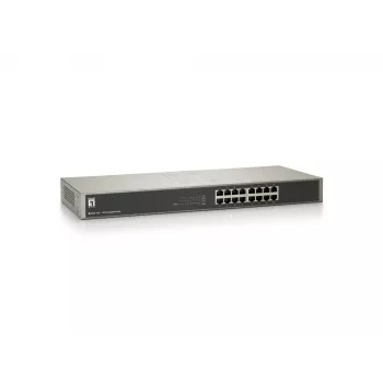 LevelOne 16 prievadų Gigabit jungiklis, nevaldomas, Gigabit Ethernet (10/100/1000), pilnas dupleksas, montavimas į stelažą