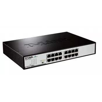 D-Link DGS-1016D/E tinklo jungiklis nevaldomas Juodas, Metalinis
