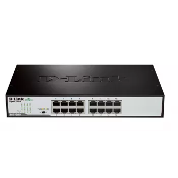 D-Link DGS-1016D/E tinklo jungiklis nevaldomas Juodas, Metalinis