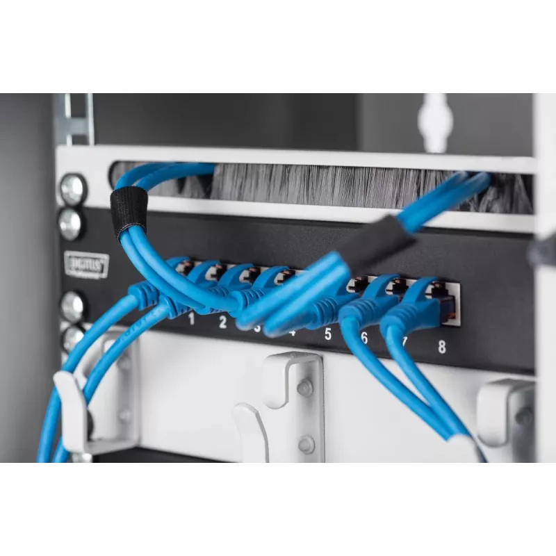 DIGITUS CAT6 pataisų skydelis 8 prievadų ekranuotas juodas 10 colių