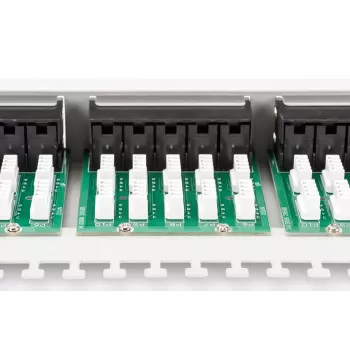 DIGITUS CAT3 ISDN skydinė plokštė, neekranuota 50 prievadų RJ45, 8P4C, LSA, 1U, montavimui į stelažą, spalva pilka RAL 7035