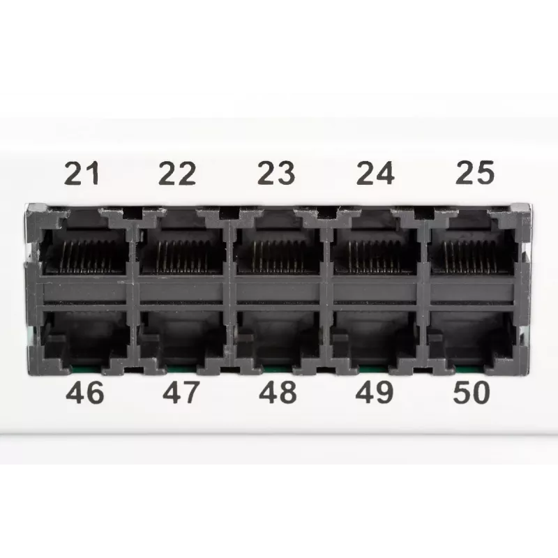 DIGITUS CAT3 ISDN skydinė plokštė, neekranuota 50 prievadų RJ45, 8P4C, LSA, 1U, montavimui į stelažą, spalva pilka RAL 7035