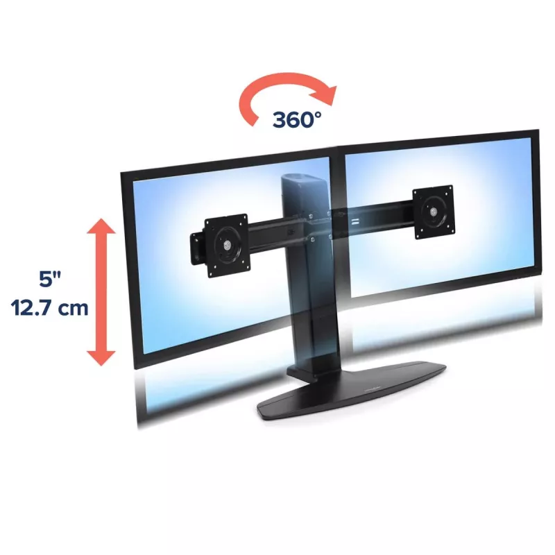 Dviejų monitorių pakėlimo stovas Ergotron Neo Flex 62.2 cm juodas