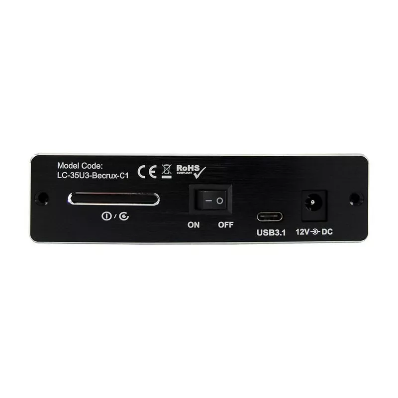 LC-POWER LC-35U3-BECRUX-C1 Išorinis 3,5 inch SATA kietojo disko dėklas, USB 3.0, aliuminis, juodas