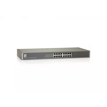 LevelOne 16 prievadų Fast Ethernet tinklo jungiklis, nevaldomas, 10/100, Full Duplex, montavimui į stelažą