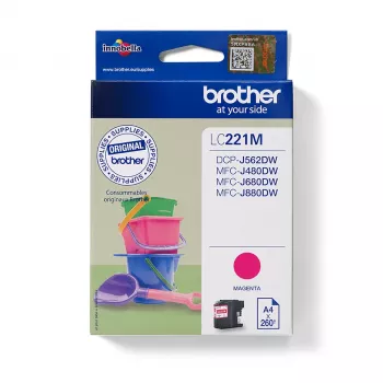 Kasetė Brother LC-221M raudona 260 puslapių DCPJ562DW MFCJ480DW