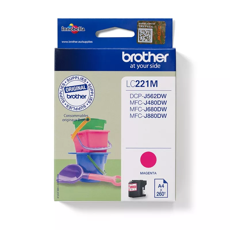 Kasetė Brother LC-221M raudona 260 puslapių DCPJ562DW MFCJ480DW