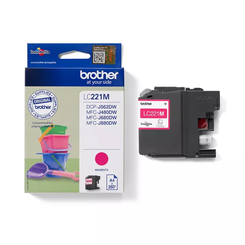 Kasetė Brother LC-221M raudona 260 puslapių DCPJ562DW MFCJ480DW