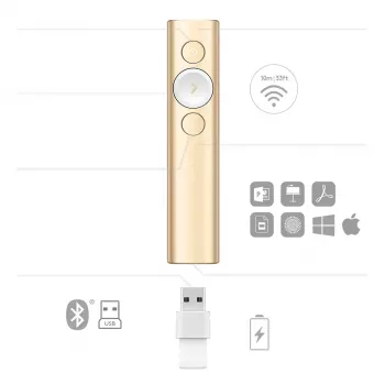 LOGITECH Spotlight pristatymo nuotolinis valdiklis - Auksinis
