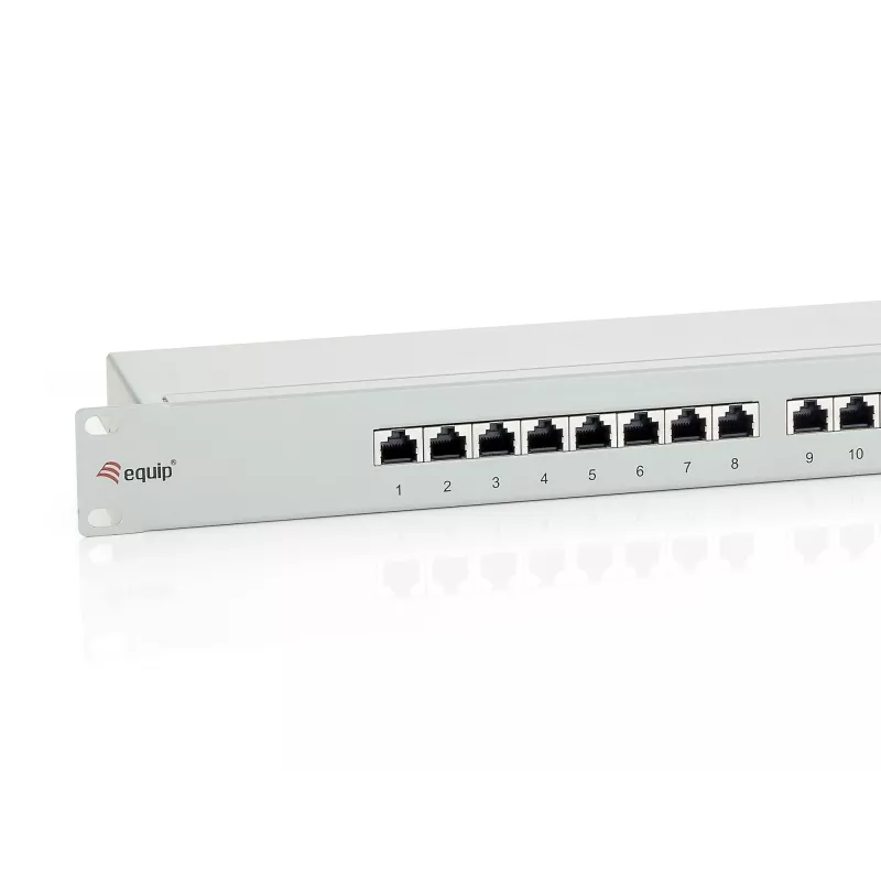 Equip 24 prievadų Cat.6 ekranuotas pataisos skydelis, šviesiai pilkas