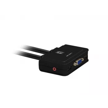 LevelOne KVM-0223 USB VGA KVM jungiklis 2 kompiuteriams, garsas, 2048 x 1536 pikseliai, juodas