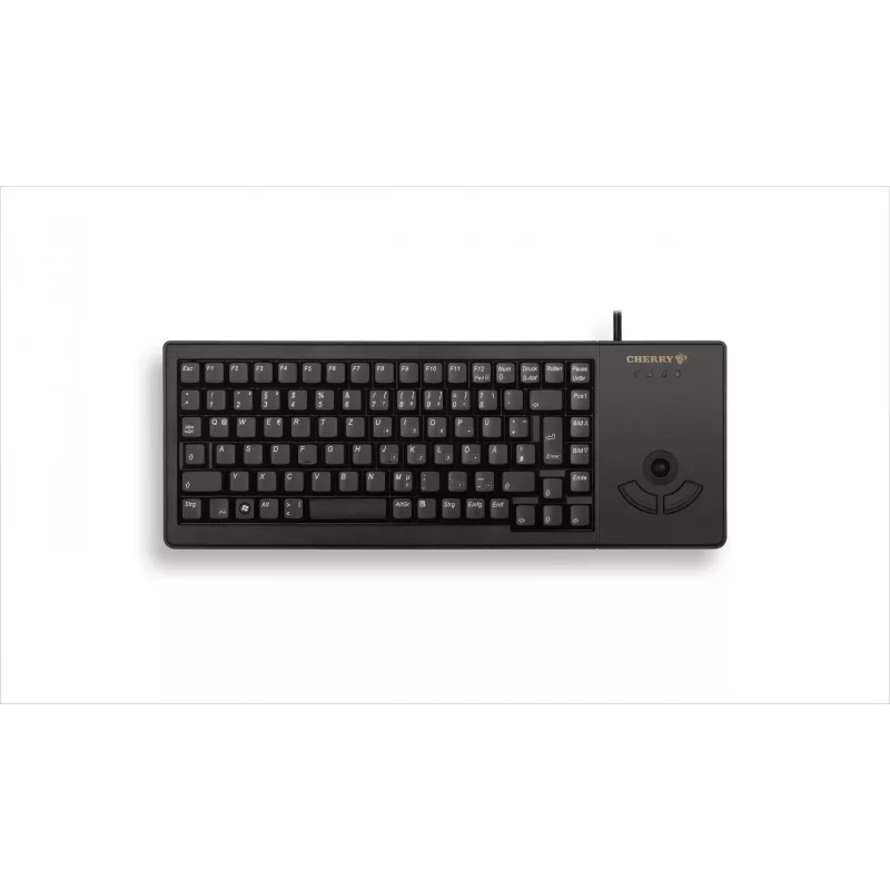 CHERRY XS Trackball G84-5400 klaviatūra su rutuliniu pele, USB, QWERTZ vokiškas, juoda