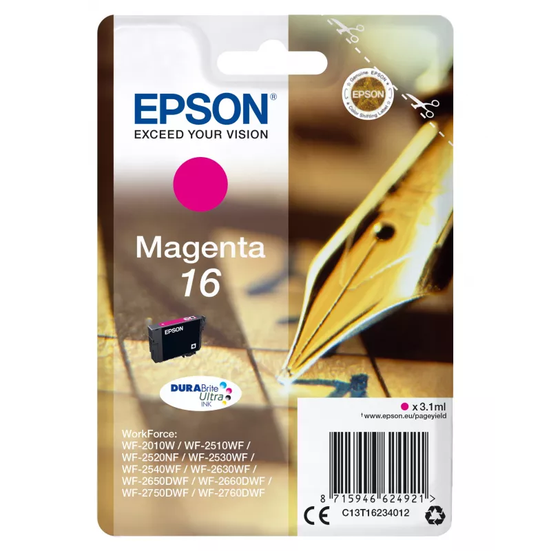 Epson Pen and crossword Singlepack Magenta 16 DURABrite Ultra rašalinė kasetė