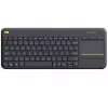 LOGITECH belaidė klaviatūra su jutikliniu kilimėliu K400 Plus – juoda – Qwerty Dutch