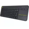 LOGITECH belaidė klaviatūra su jutikliniu kilimėliu K400 Plus – juoda – Qwerty Dutch